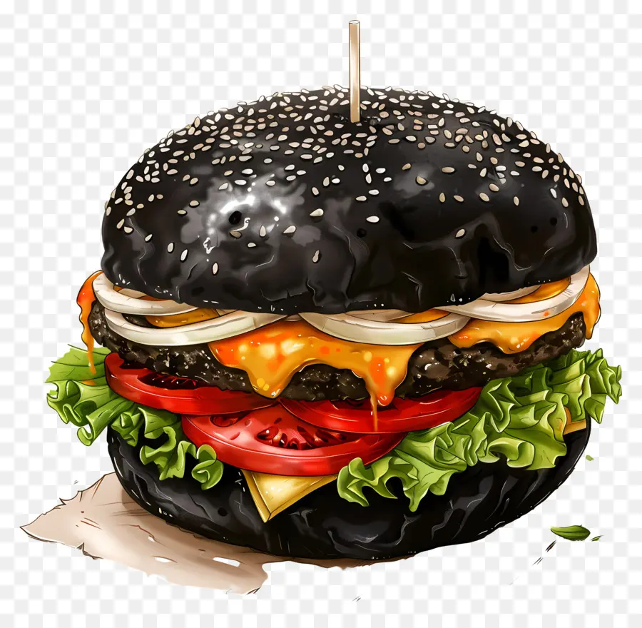 Burger，Black Burger PNG