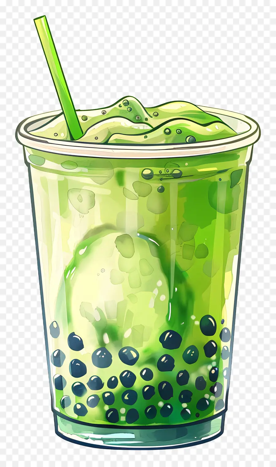 Té De Burbujas De Matcha，Batido PNG