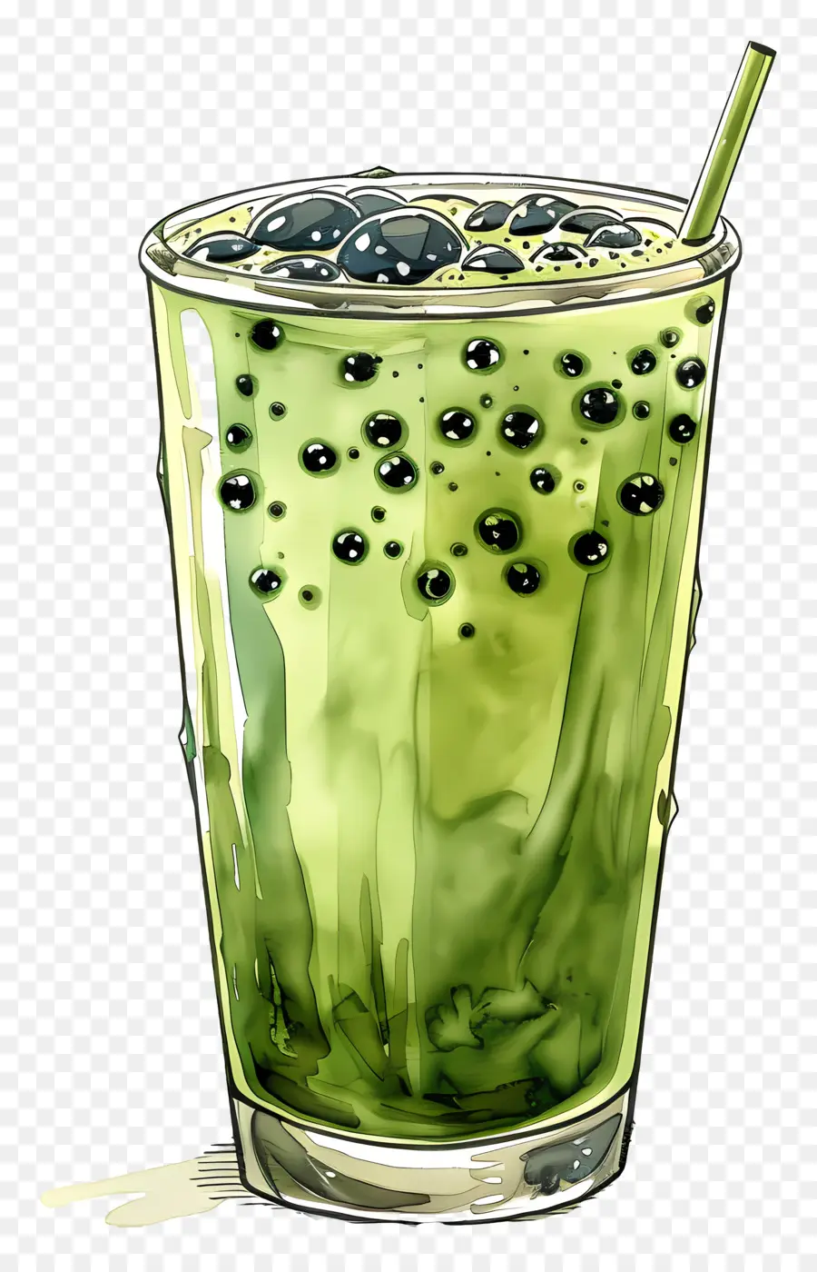 Té De Burbujas De Matcha，Batido Verde PNG