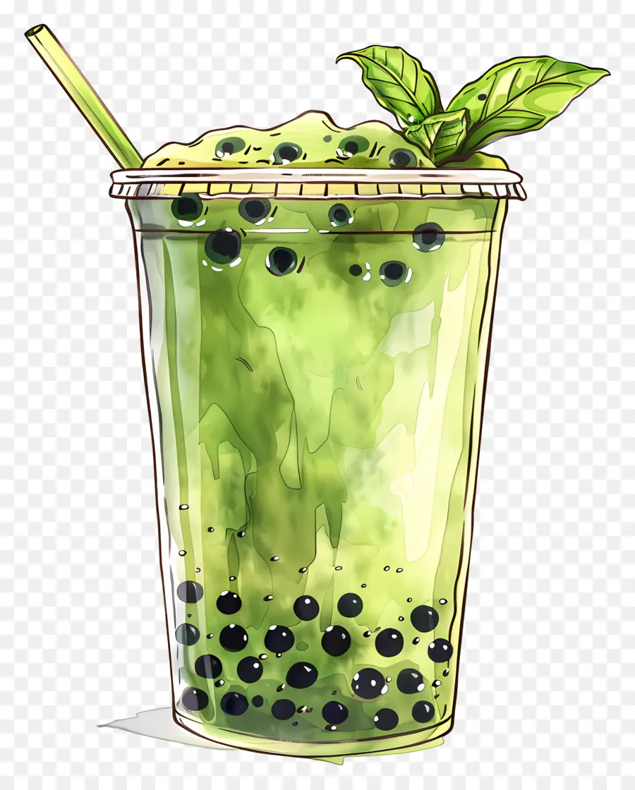 Té De Burbujas Matcha，Té De Burbujas Verde PNG