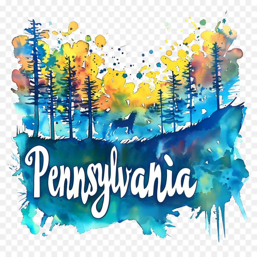 Pensilvania，Pintura A La Acuarela PNG