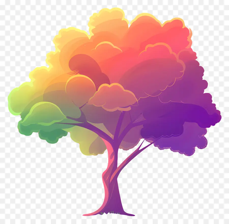 Árbol，Arco Iris De árbol PNG