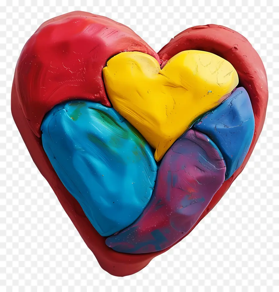 Corazón，Escultura De Corazón Colorida PNG