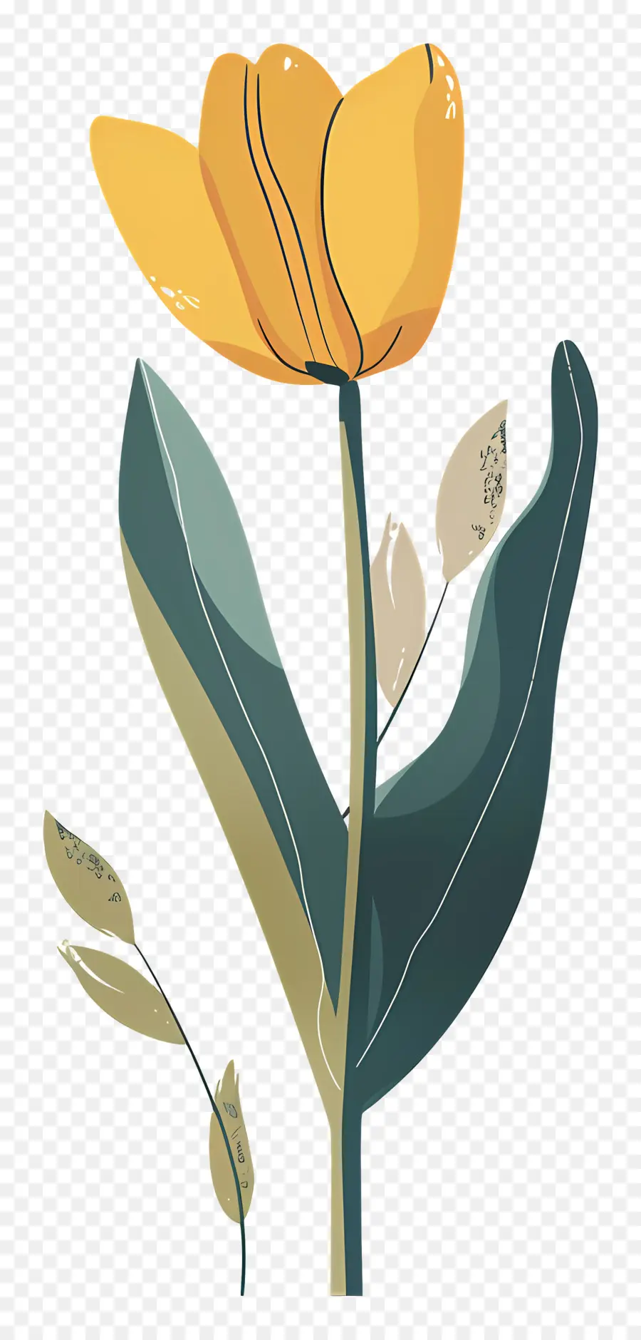 Tulipán Amarillo，Flor De Papel PNG