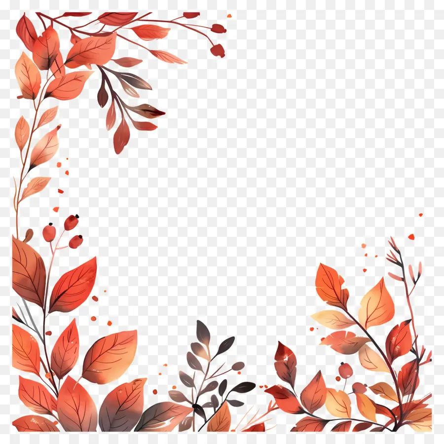 Borde De La Hoja De Otoño，Decoración De Otoño PNG