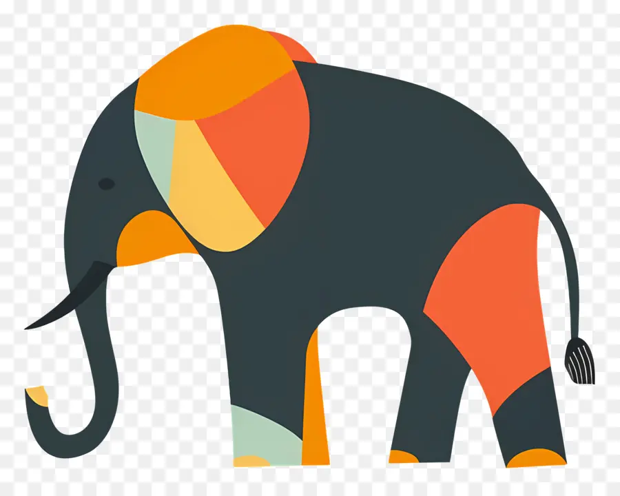 Elefante，Multicolor PNG