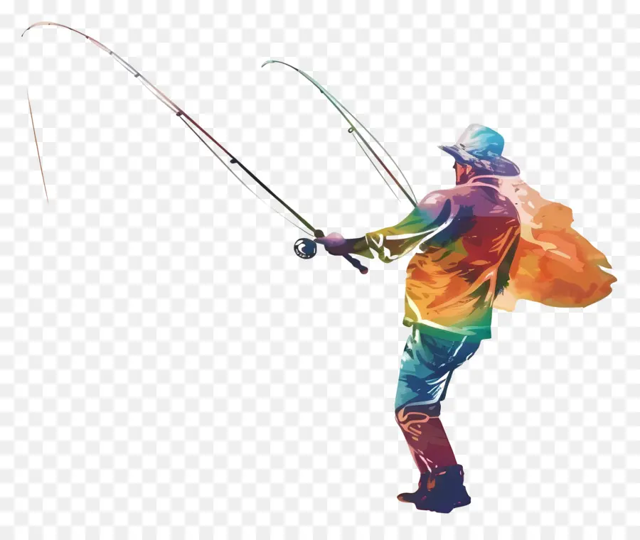 Día De Pescar，Traje De Arcoiris PNG