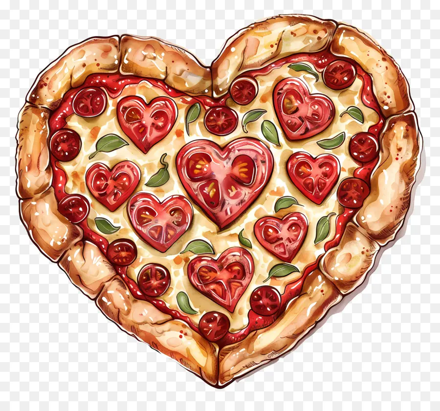 Pizza En Forma De Corazón，Tomate PNG