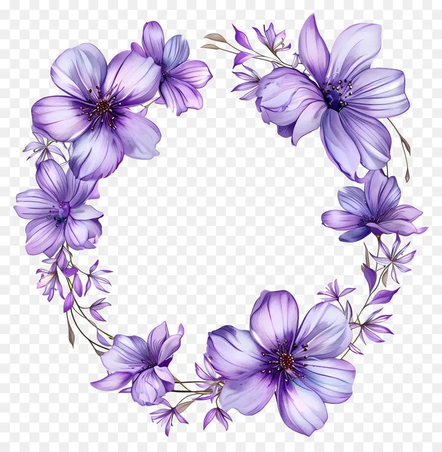 Marcos De Flores Morados，Flores De Color Púrpura PNG