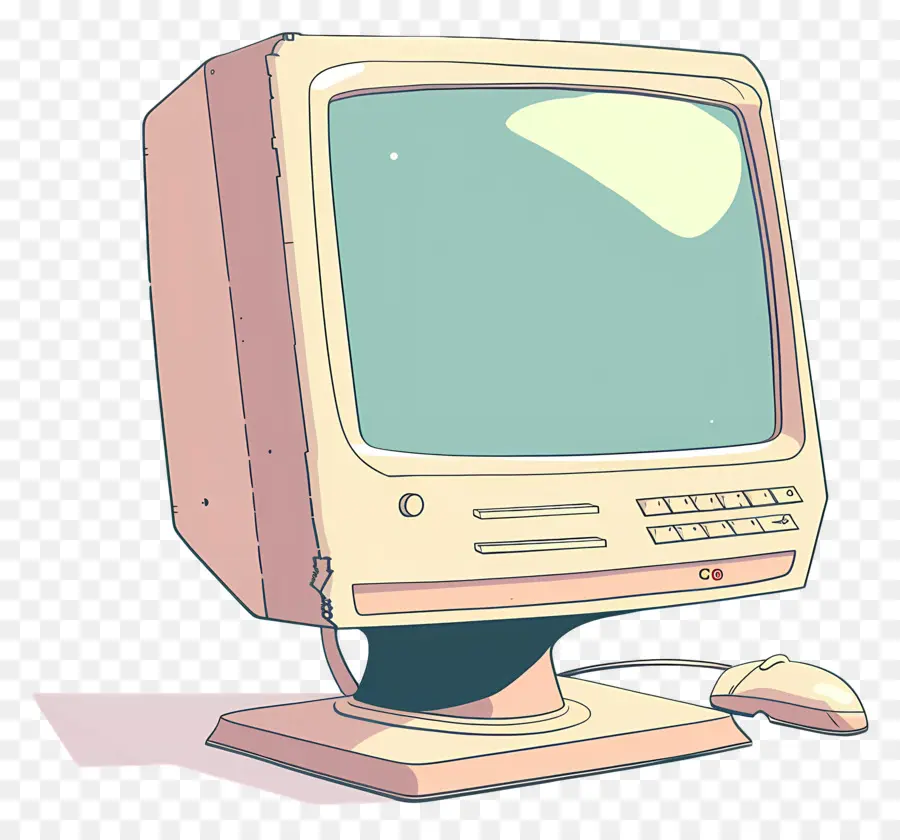 Ordenador，Monitor De Computadora Vintage PNG