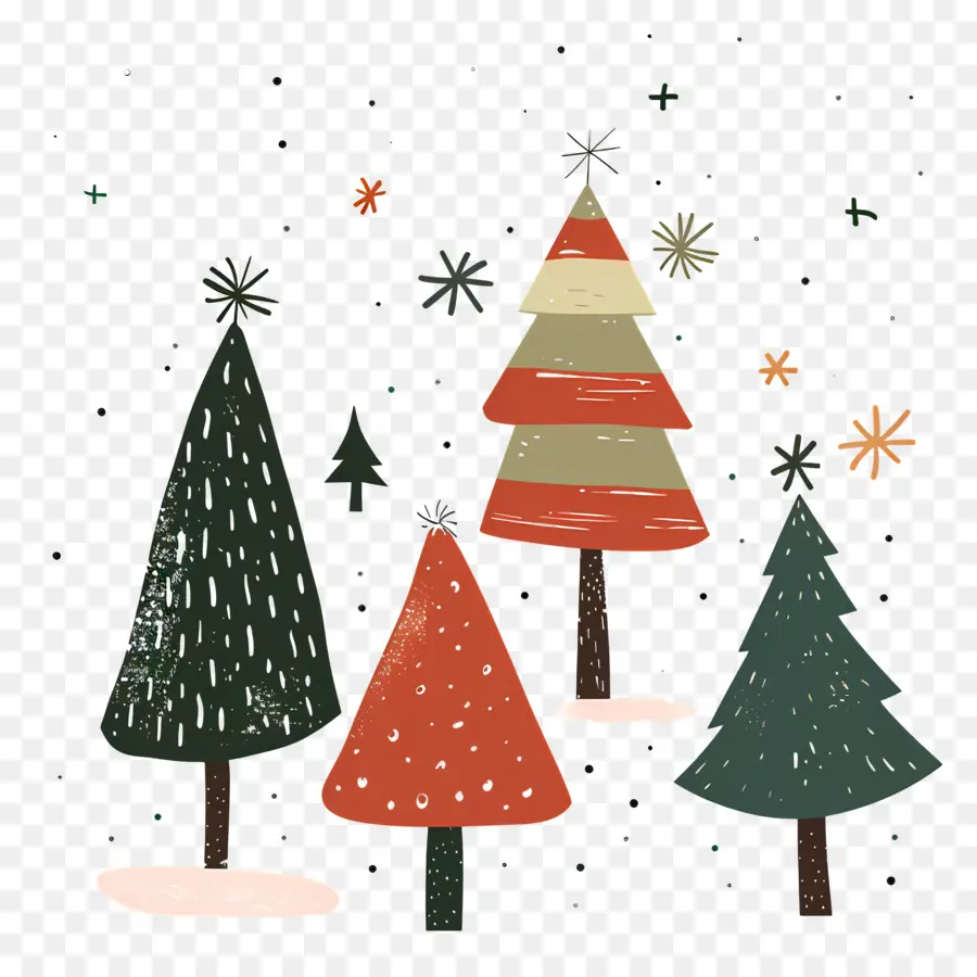 Los árboles De Navidad，Colorido De Los árboles PNG