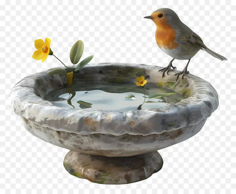 Bird Bath，Robin PNG