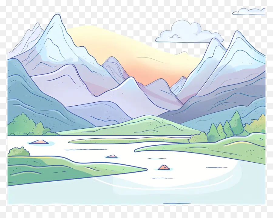 Cordillera，La Pintura De Paisaje PNG