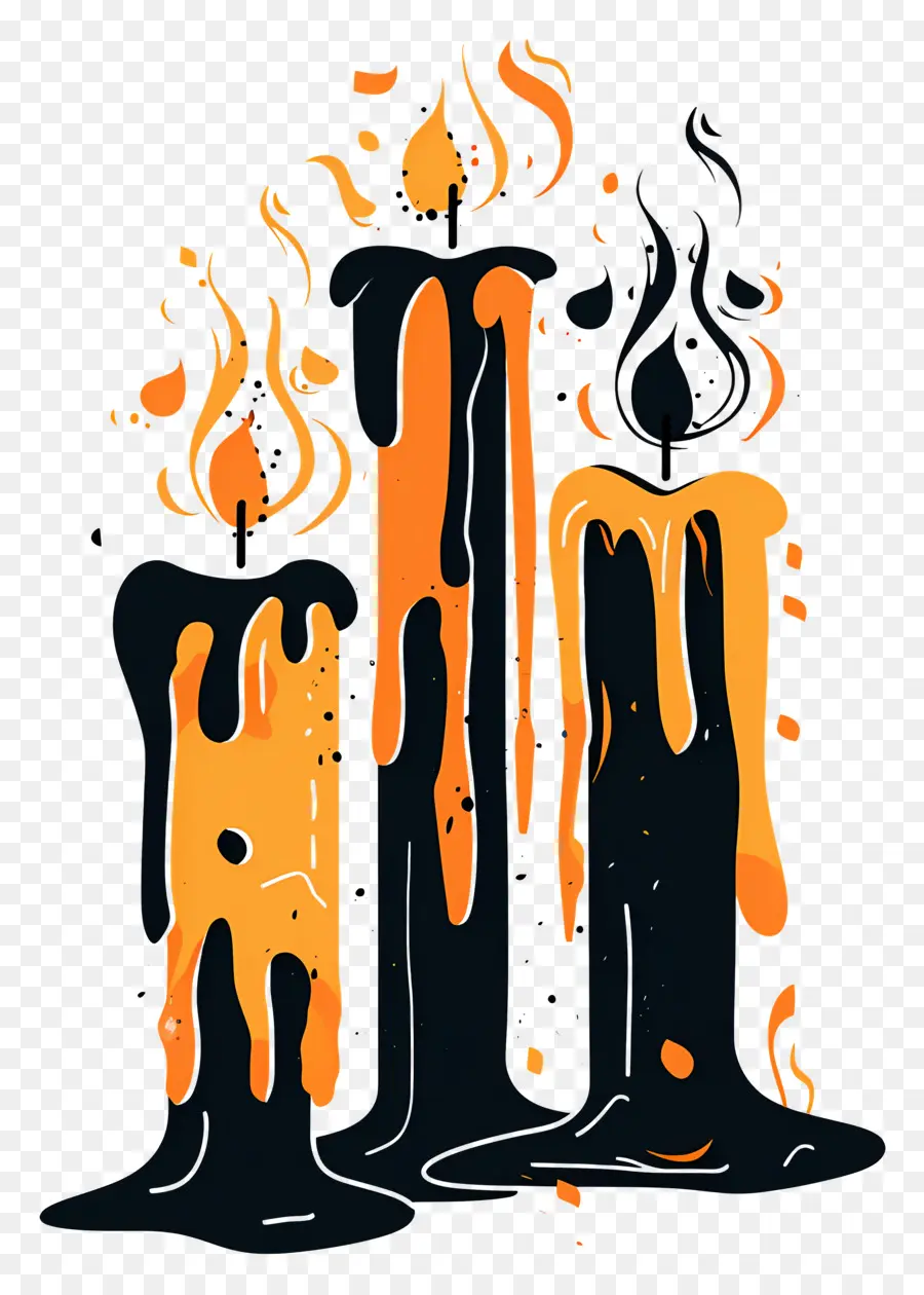 Velas De Halloween，La Quema De Velas PNG