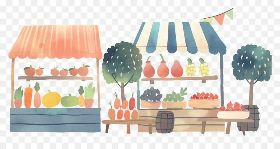 Panorama Del Mercado，Puesto De Frutas PNG