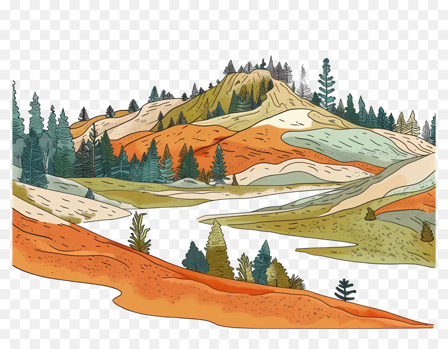 El Parque Nacional De Yellowstone，Paisaje PNG