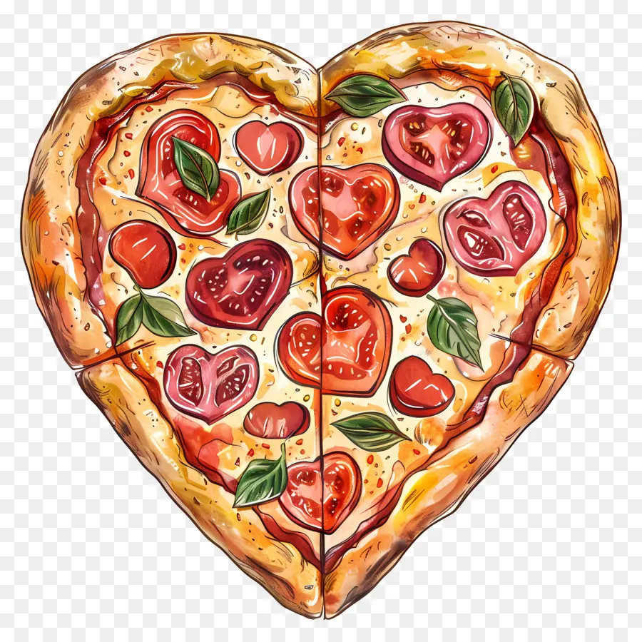 Pizza En Forma De Corazón，Pizza Vegetariana PNG