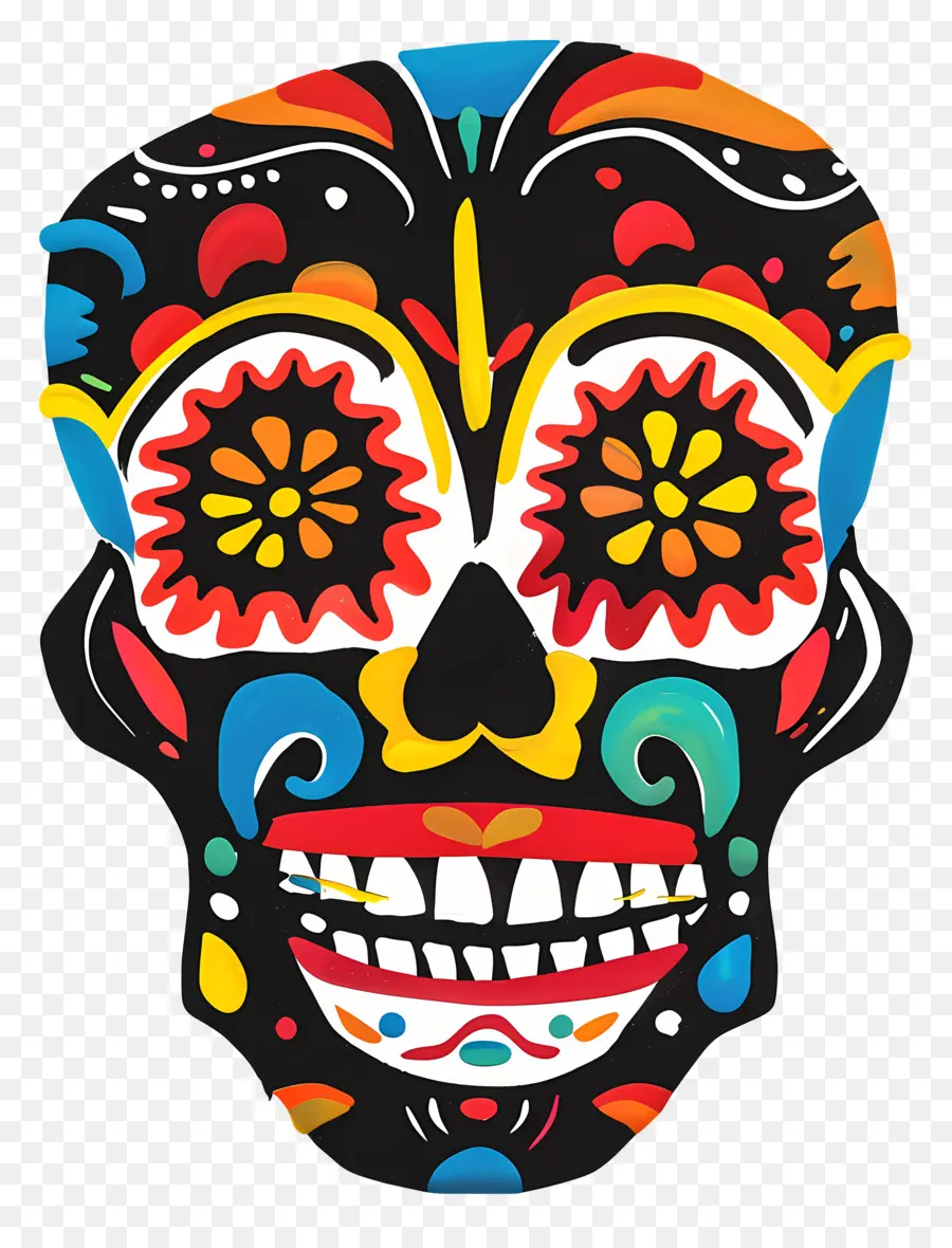 Calavera De Azúcar，Dia De Muertos PNG