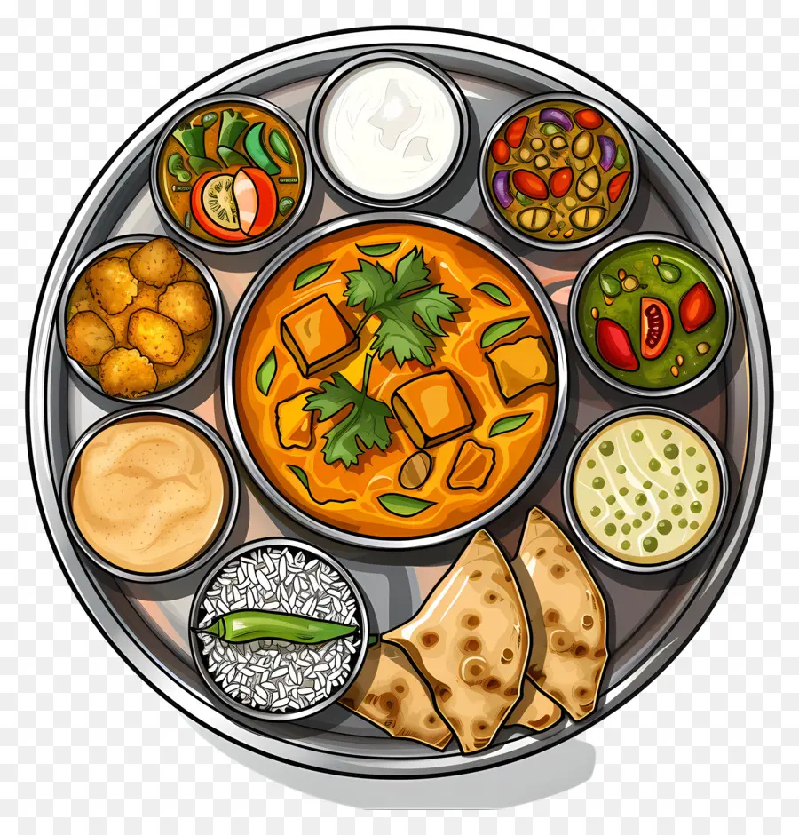 Thali Indio，Pollo Tikka Masala PNG