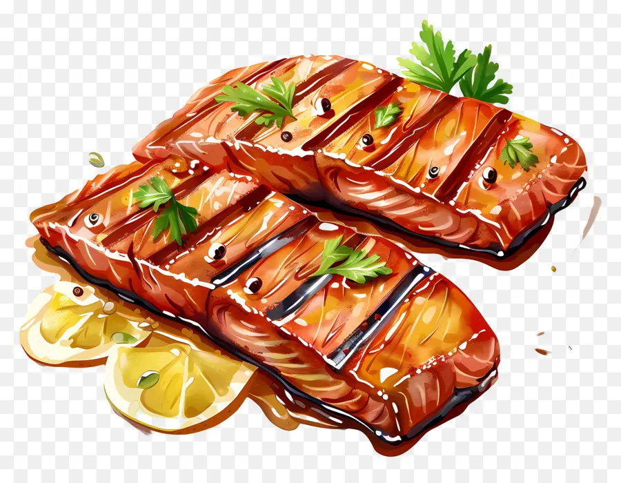 Salmón A La Parrilla，Salmón Horneado PNG