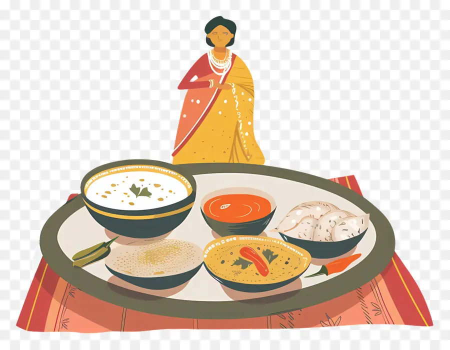 Thali Indio，Comida India Tradicional PNG