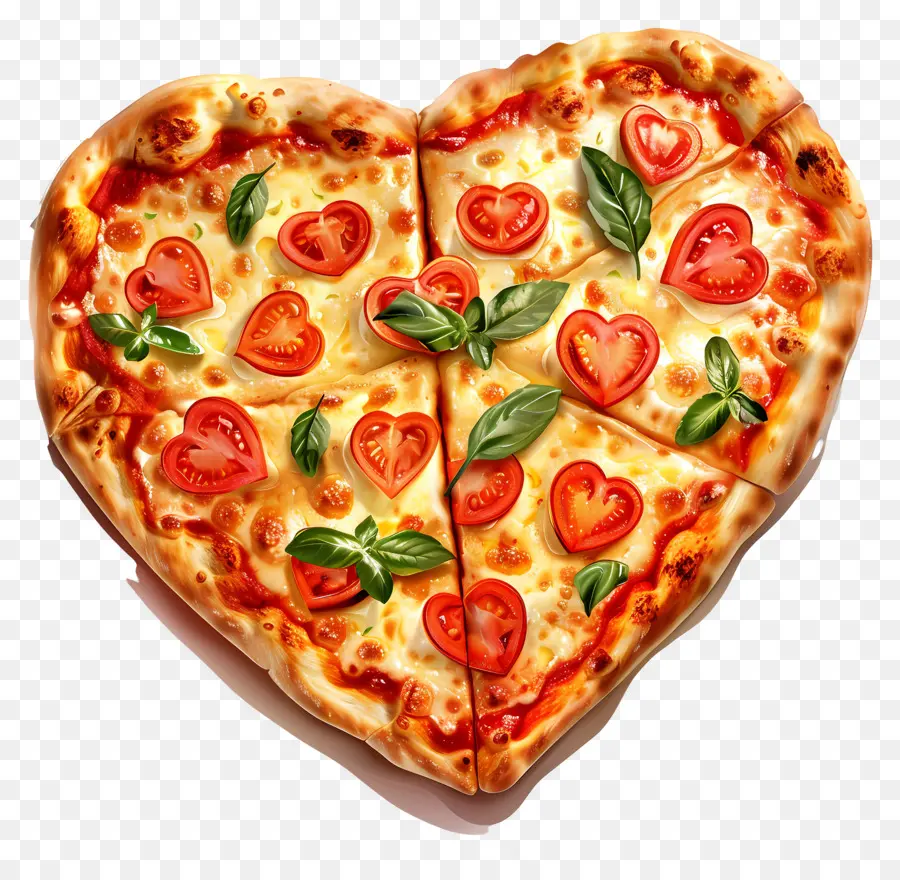Pizza En Forma De Corazón，Queso Mozzarella PNG