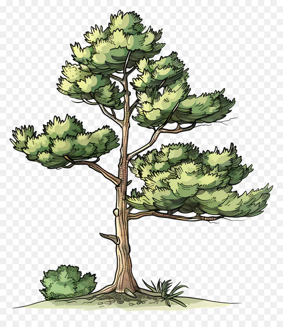 árbol De Pino，Hojas Verdes PNG