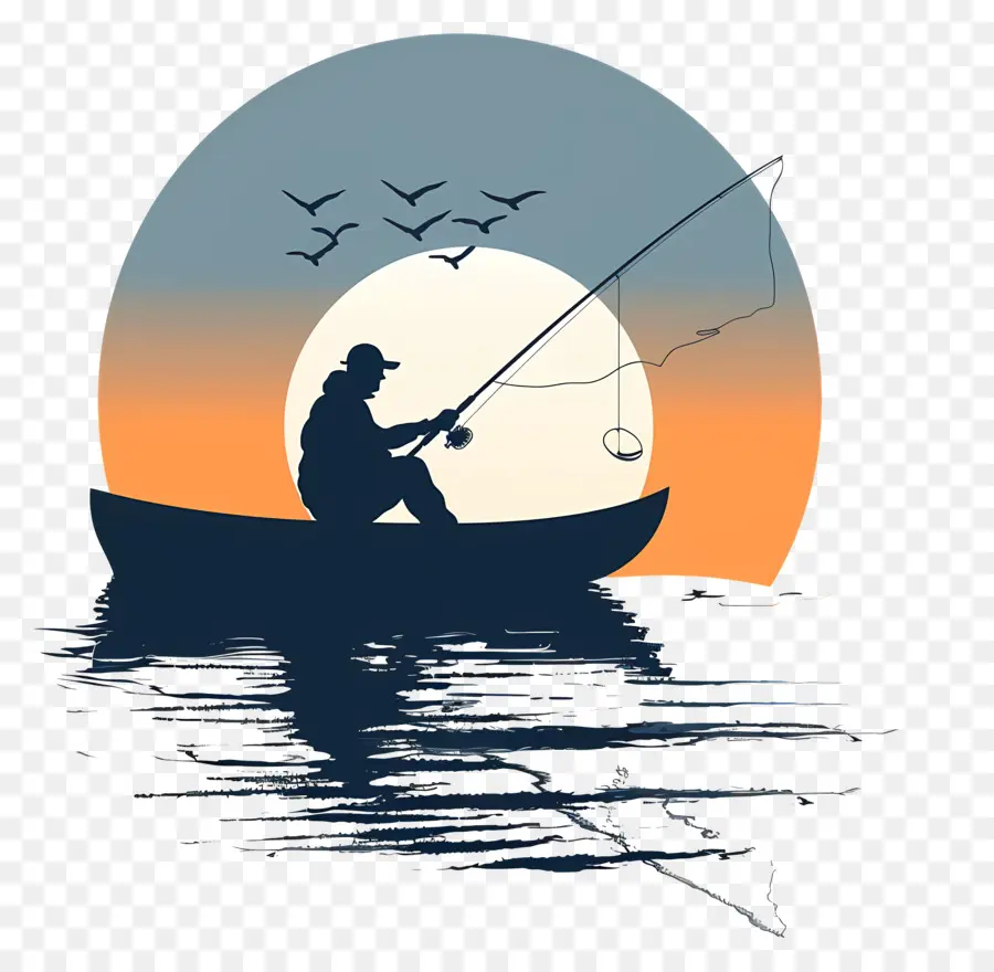 Día De Pescar，Pescador PNG