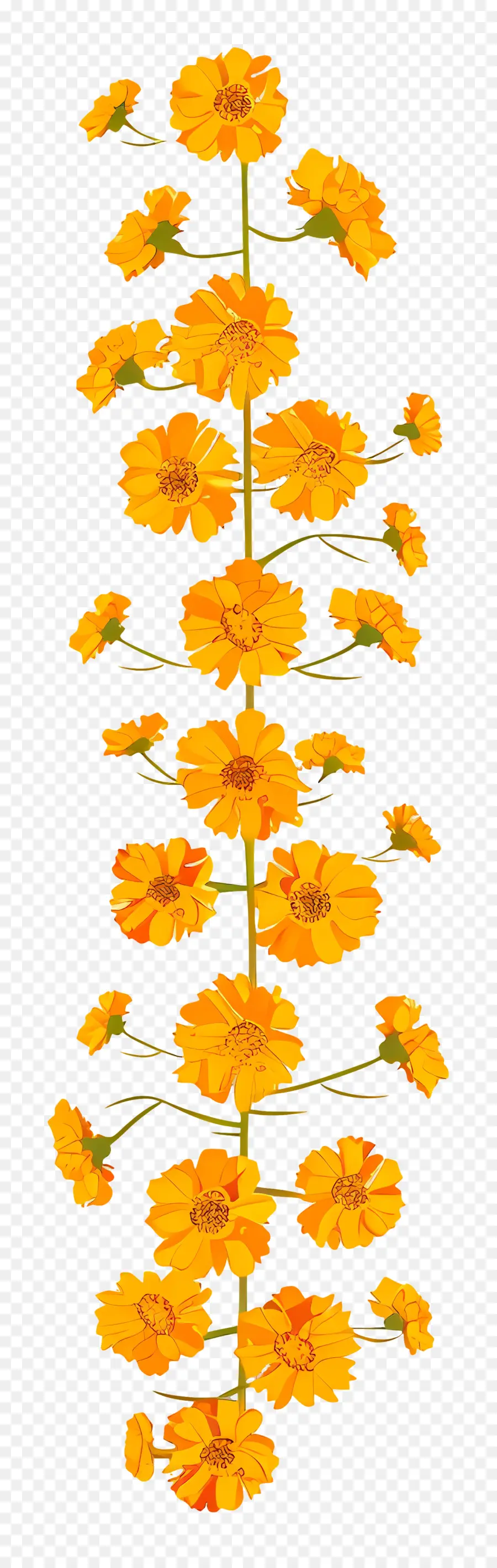 Guirnalda De Caléndula De Boda，Flores Amarillas PNG