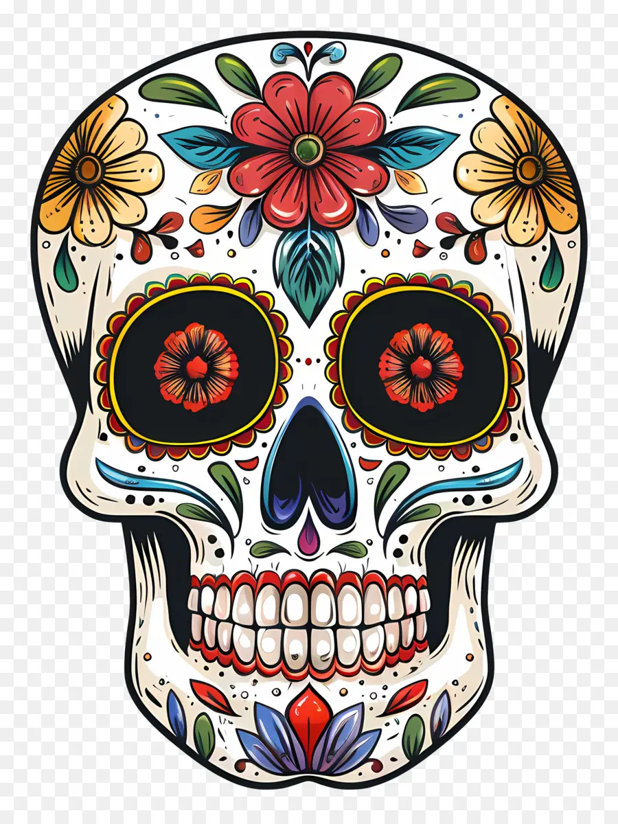 Calavera De Azúcar，Dia De Muertos PNG