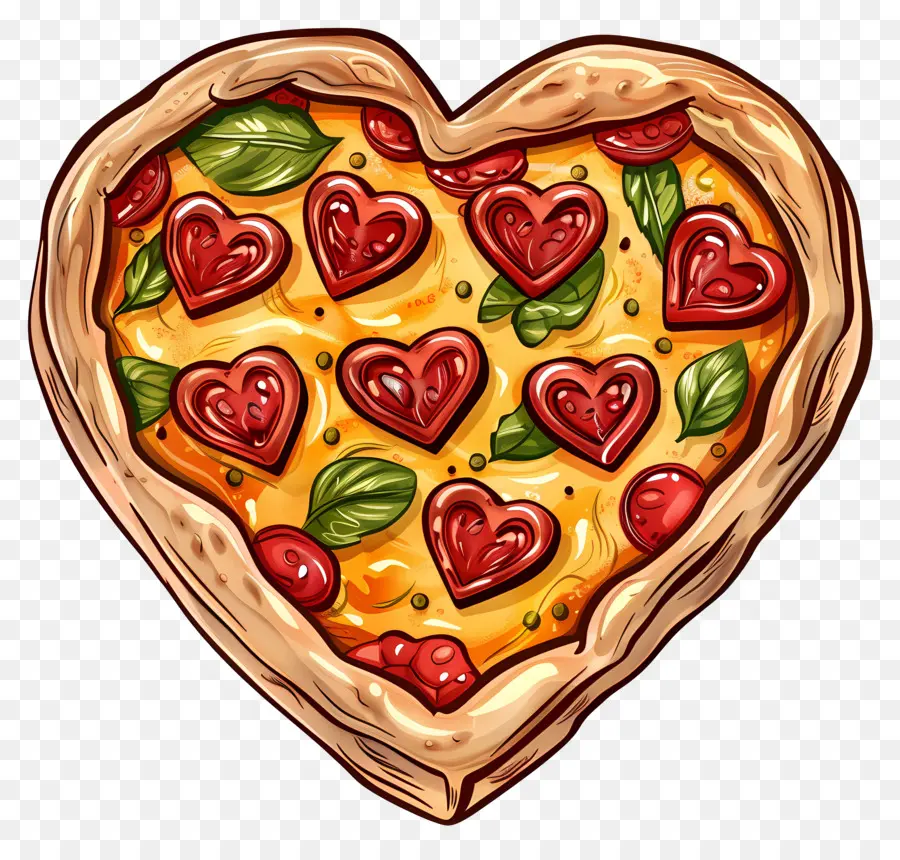 Pizza En Forma De Corazón，Ingredientes De Pizza PNG