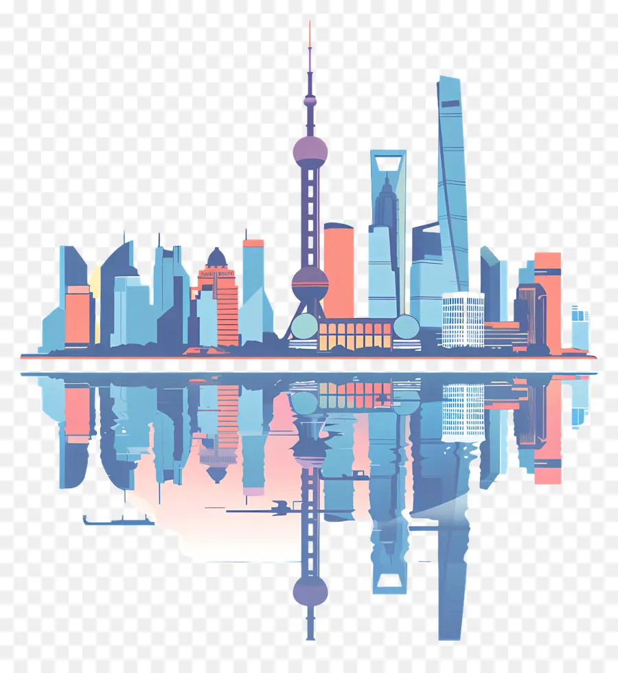 Horizonte De Shangai，Paisaje Urbano PNG