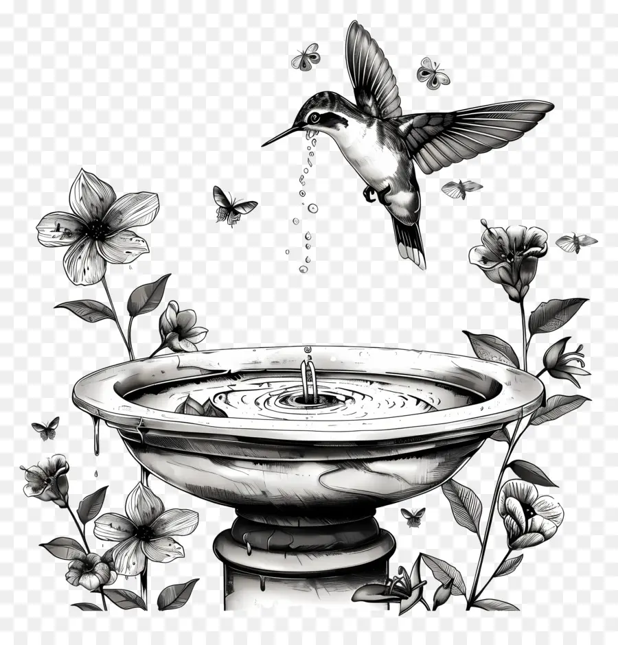 Bird Bath，Aves PNG