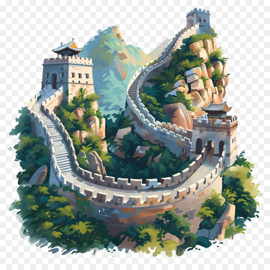 La Gran Muralla De China，La Arquitectura China PNG