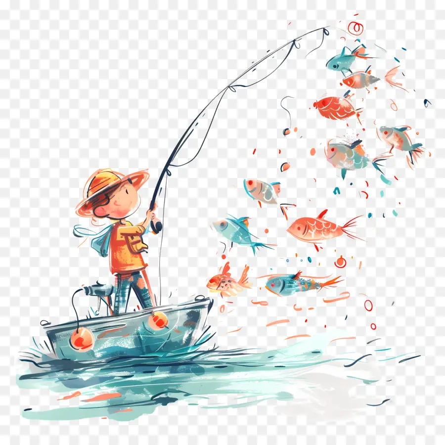 Día De Pescar，La Pesca PNG