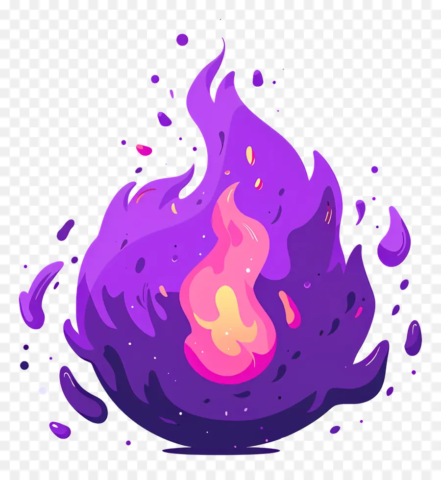 Bola De Fuego Púrpura，Naranja De Las Llamas PNG