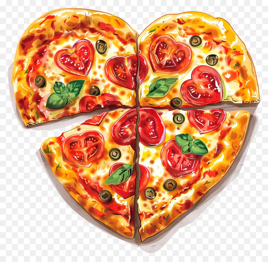 Pizza En Forma De Corazón，Pizza PNG