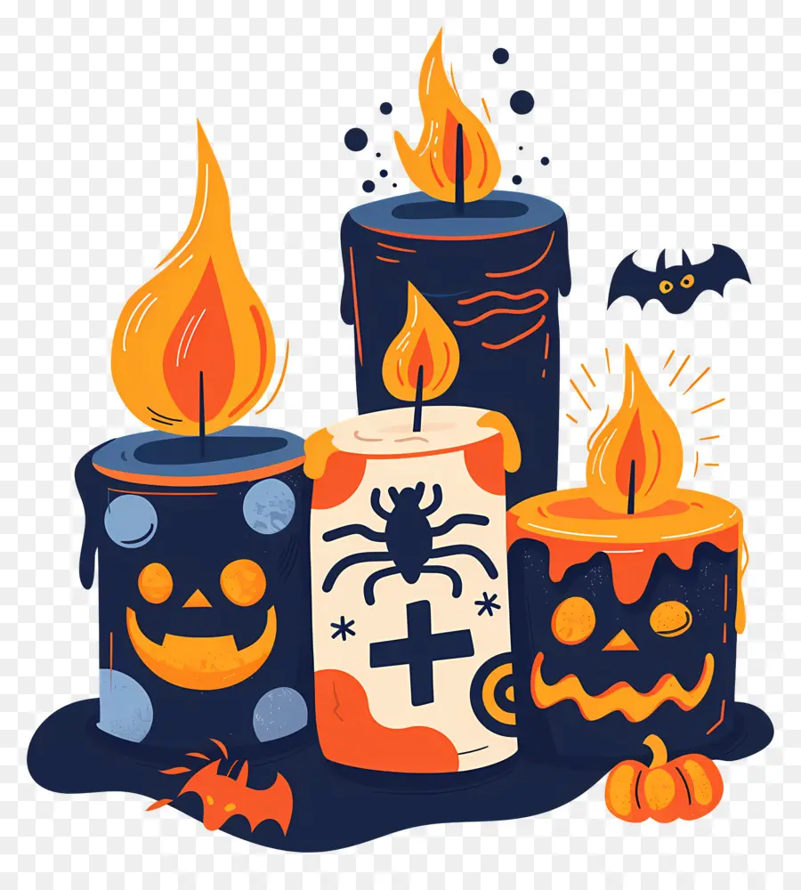 Velas De Halloween，Calabaza PNG