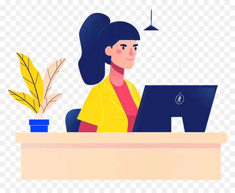 Recepcionista，Profesional De La Mujer PNG