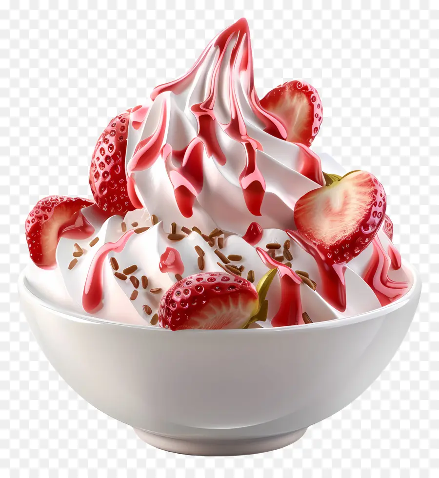 Sundae De Fresa，Helado De Fresa PNG