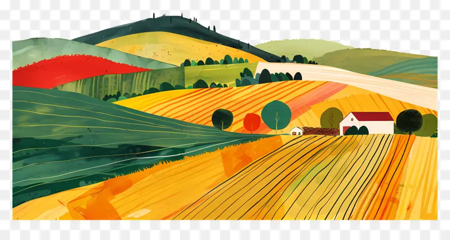 Campos De Campo，La Pintura De Paisaje PNG