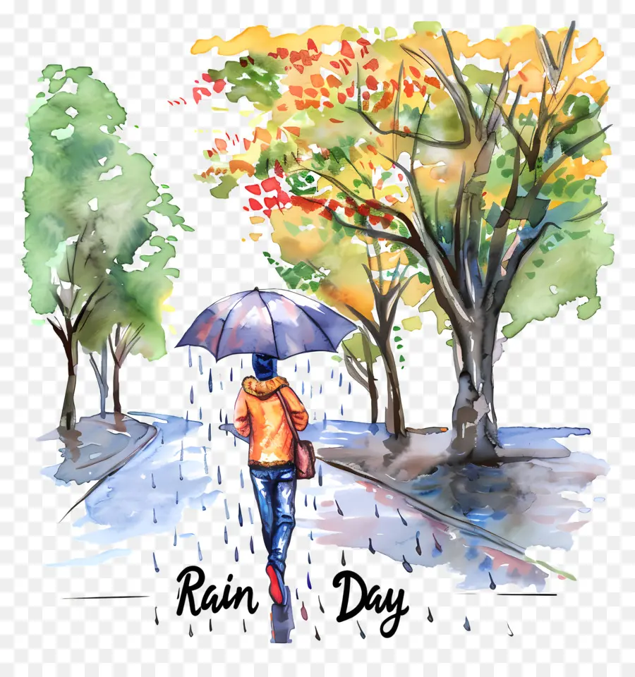 Día De Lluvia，Paraguas PNG