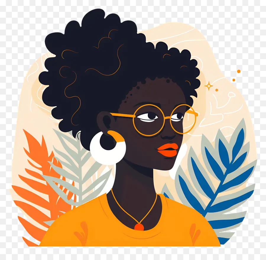 Negro Mujer，Peinado Afro PNG