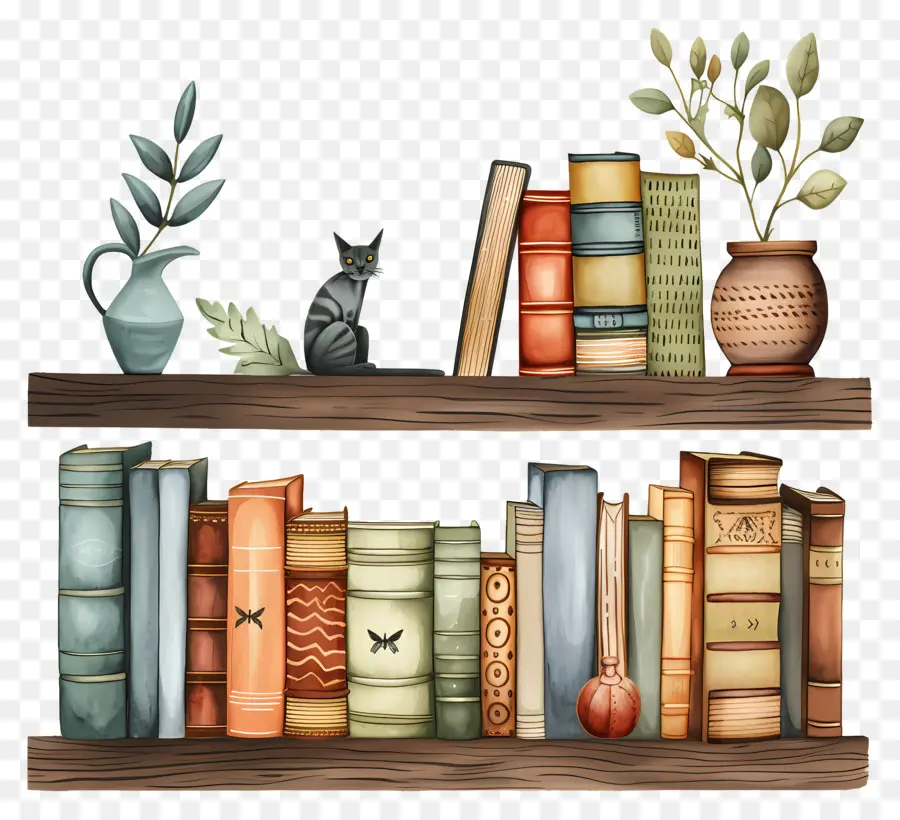 Libros En El Estante，Estante Para Libros PNG