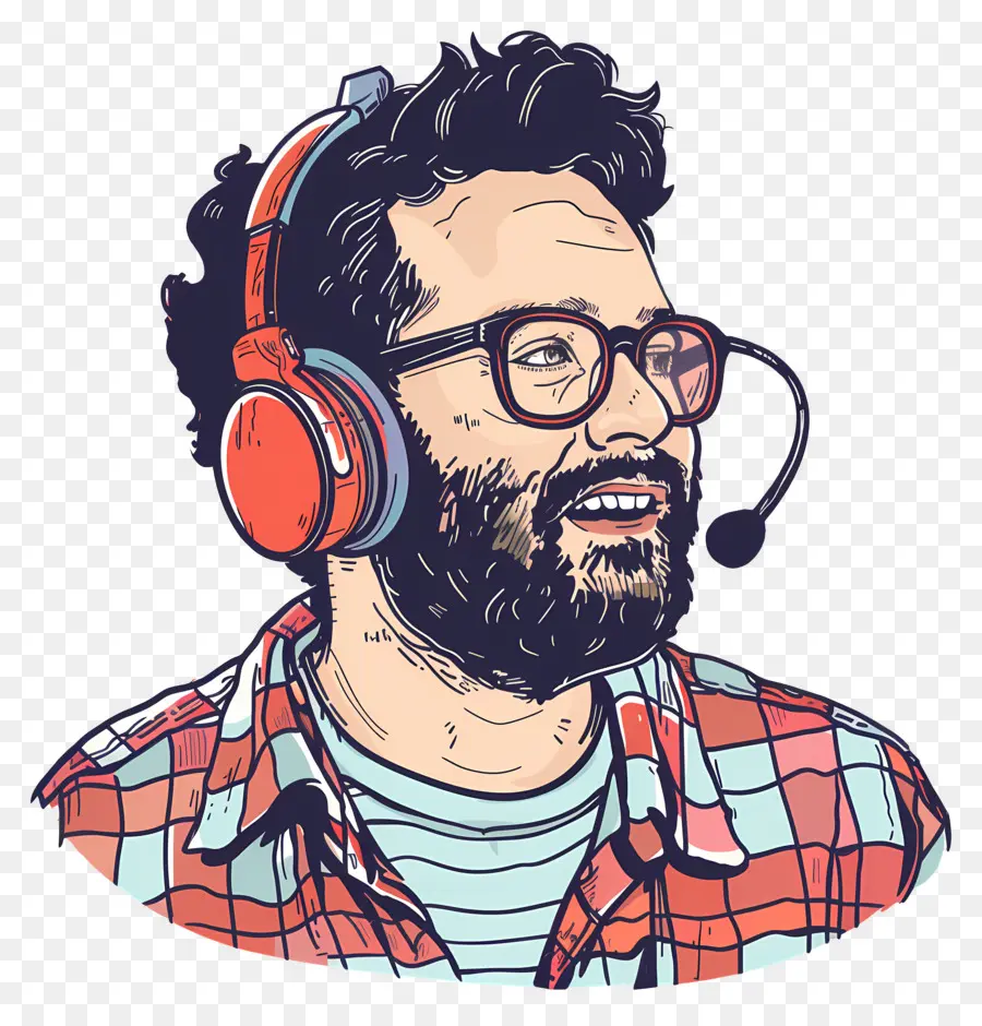 Podcaster，Hombre PNG