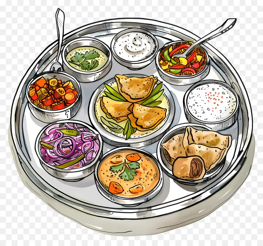 Thali Indio，La Cocina India PNG