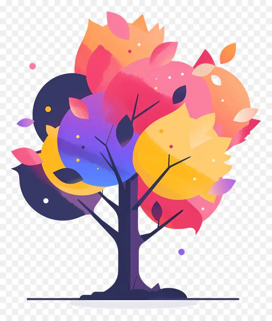 Árbol，Colorido árbol PNG