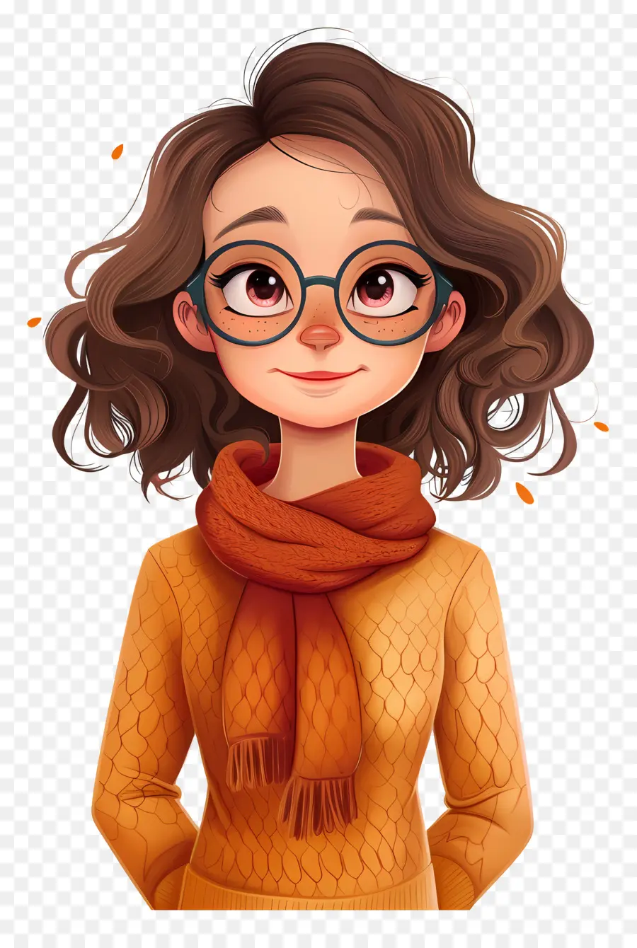 Mujer De Dibujos Animados，Chica Con Gafas PNG