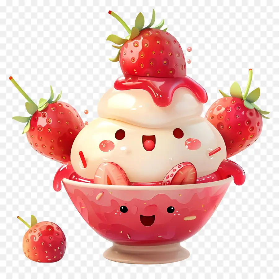 Helado De Fresa，Helado PNG