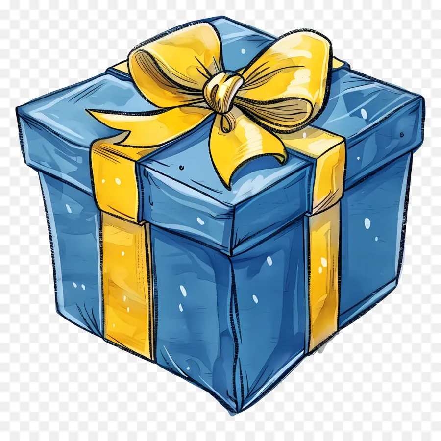 Caja De Regalo，Caja De Regalo Azul PNG